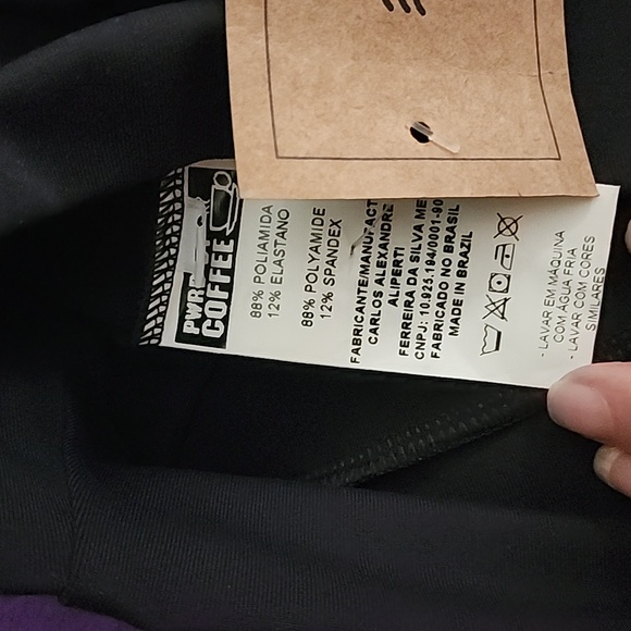 NWT Powered By Coffee Black Workout Shorts - Picture 4 of 6